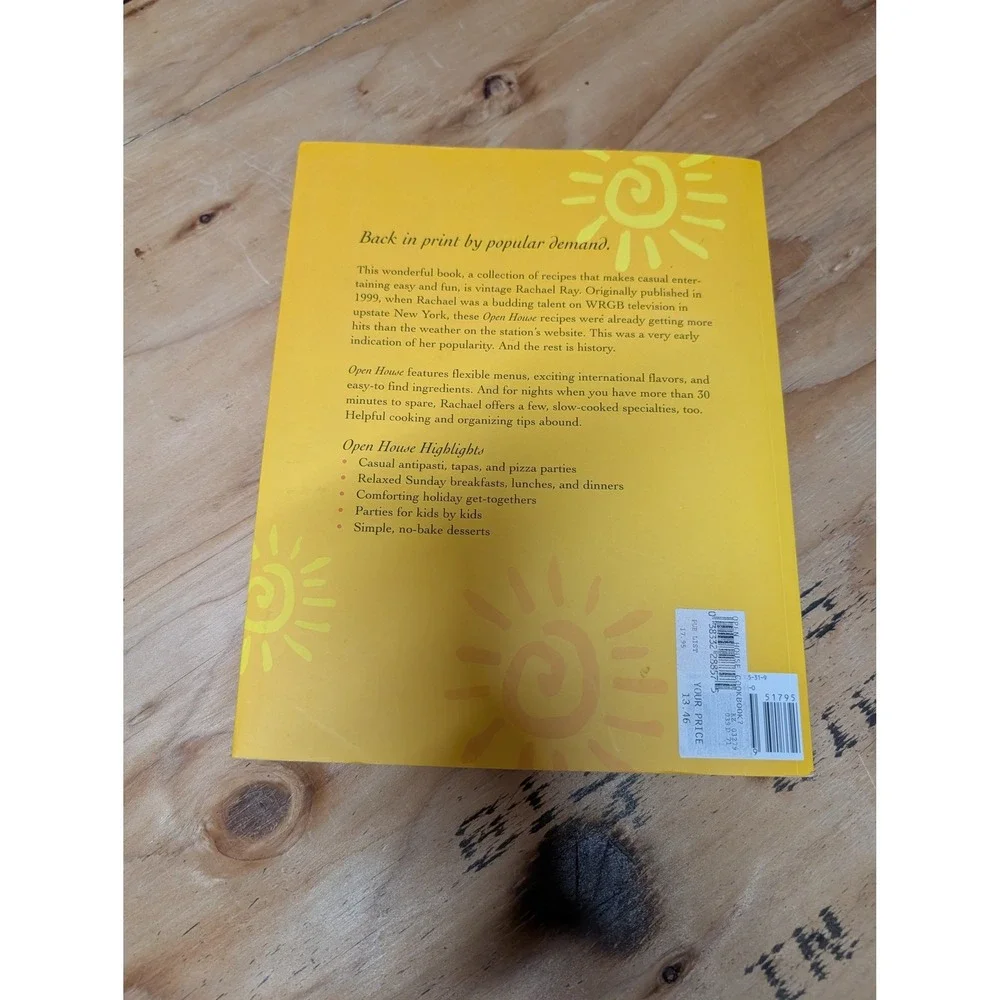 Rachael Ray Open House Cookbook Unisex OS Yellow Excellent Easy Entertaining